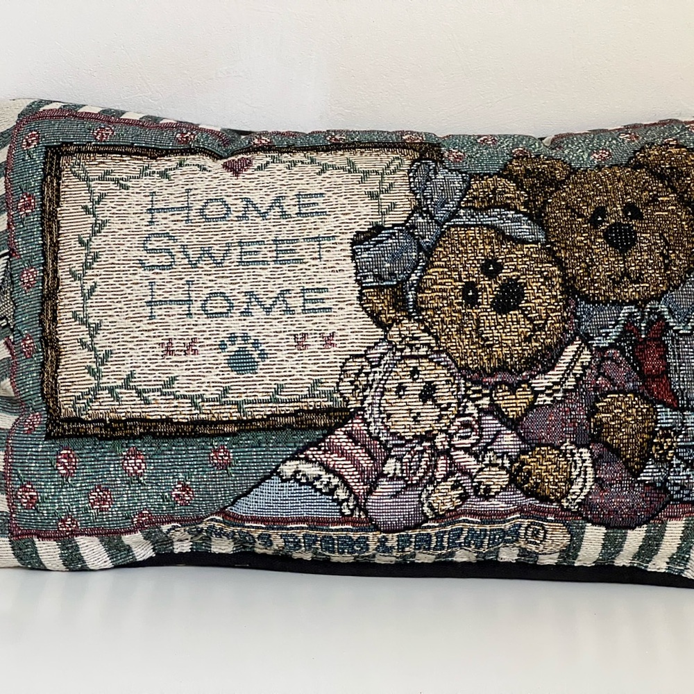 Vintage Boyd’s Bears “Home Sweet Home” Tapestry Pillow